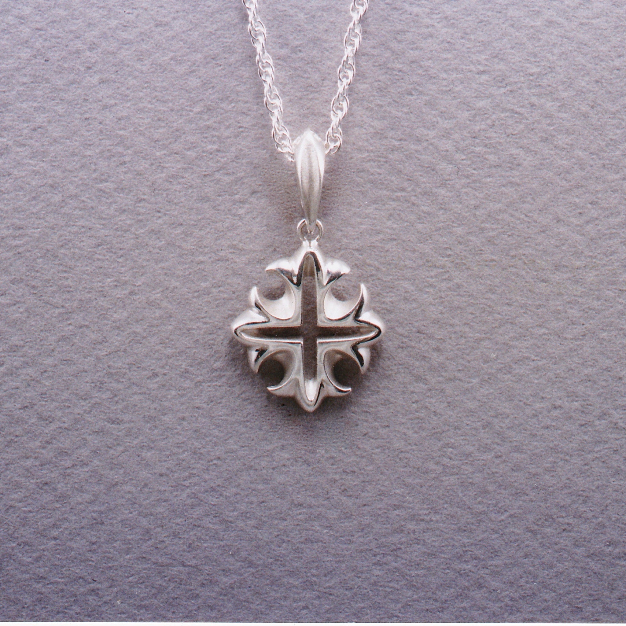 Mystic's Cross with Diamond in Sterling Silver
