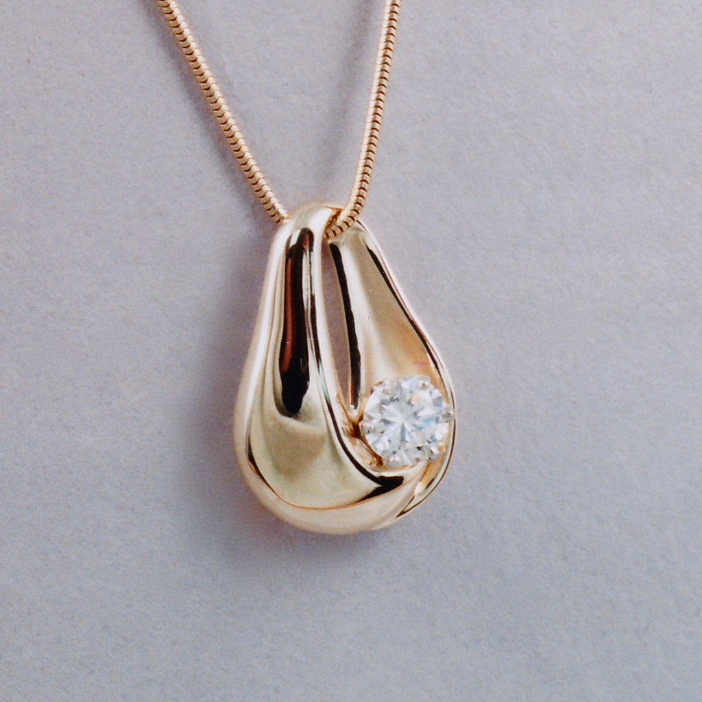 Fold Teardrop Pendant,Custom,custom jewelry designer,custom jewelry design, Handmade jewelry, handcrafted, fine jewelry designs, designer goldsmiths, unique jewelry designs, northwest jewelry, northwest jewelry designers, pacific northwest jewelry,