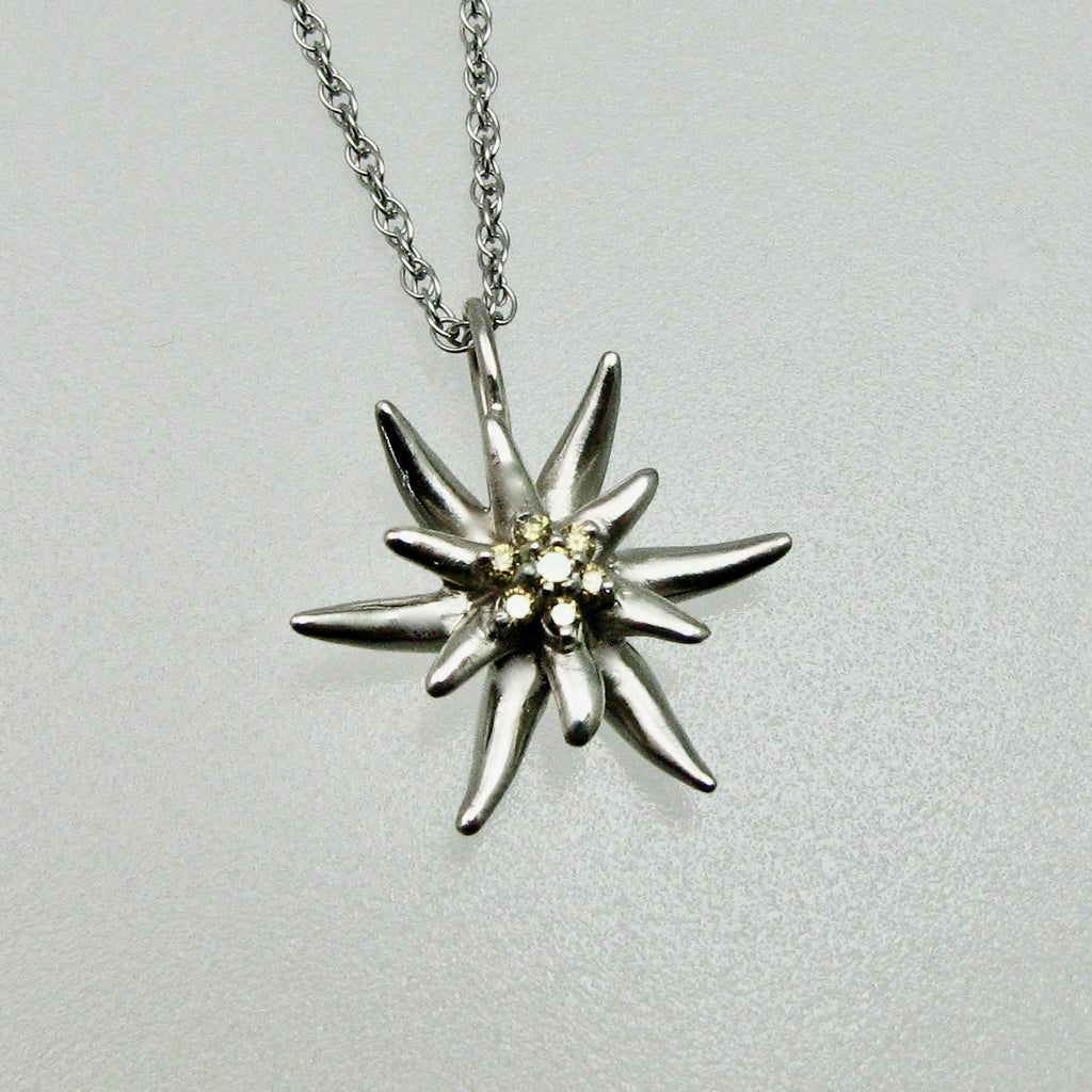 Edelweiss Pendant with Yellow Diamonds
