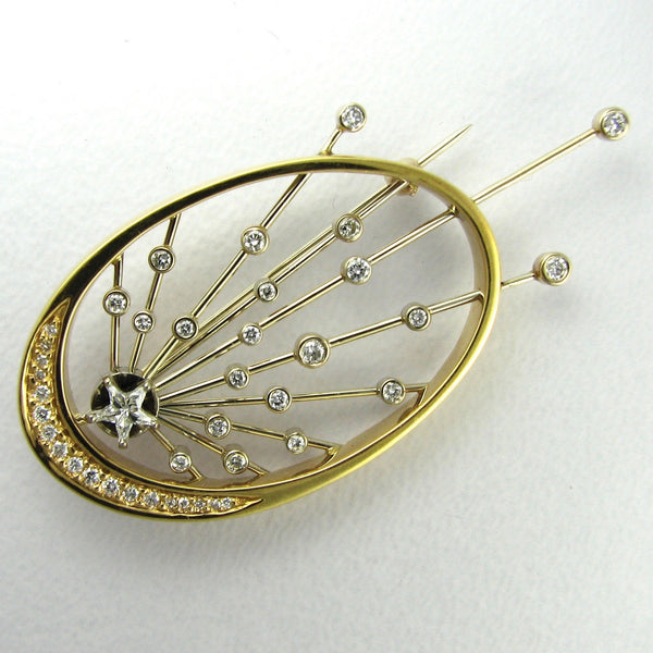 Pushing the Envelope Brooch,Custom,custom jewelry designer,custom jewelry design, Handmade jewelry, handcrafted, fine jewelry designs, designer goldsmiths, unique jewelry designs, northwest jewelry, northwest jewelry designers, pacific northwest jewelry,