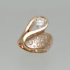 Moiré Swan Ring with Diamonds