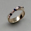 Möbius Ring w/French Set Diamonds and Gemstones