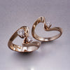 Moiré 3 and 4 Wedding Set (2 Rings)
